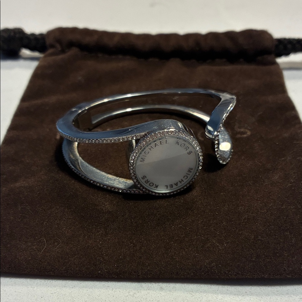 Michael Kors Silver and White Cuff Bracelet